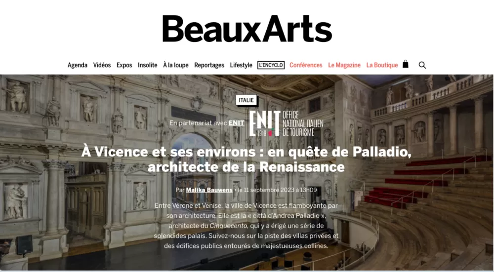 Vicenza e dintorni: alla ricerca di Palladio, architetto del Rinascimento - Beaux Arts Magazine - Parigi